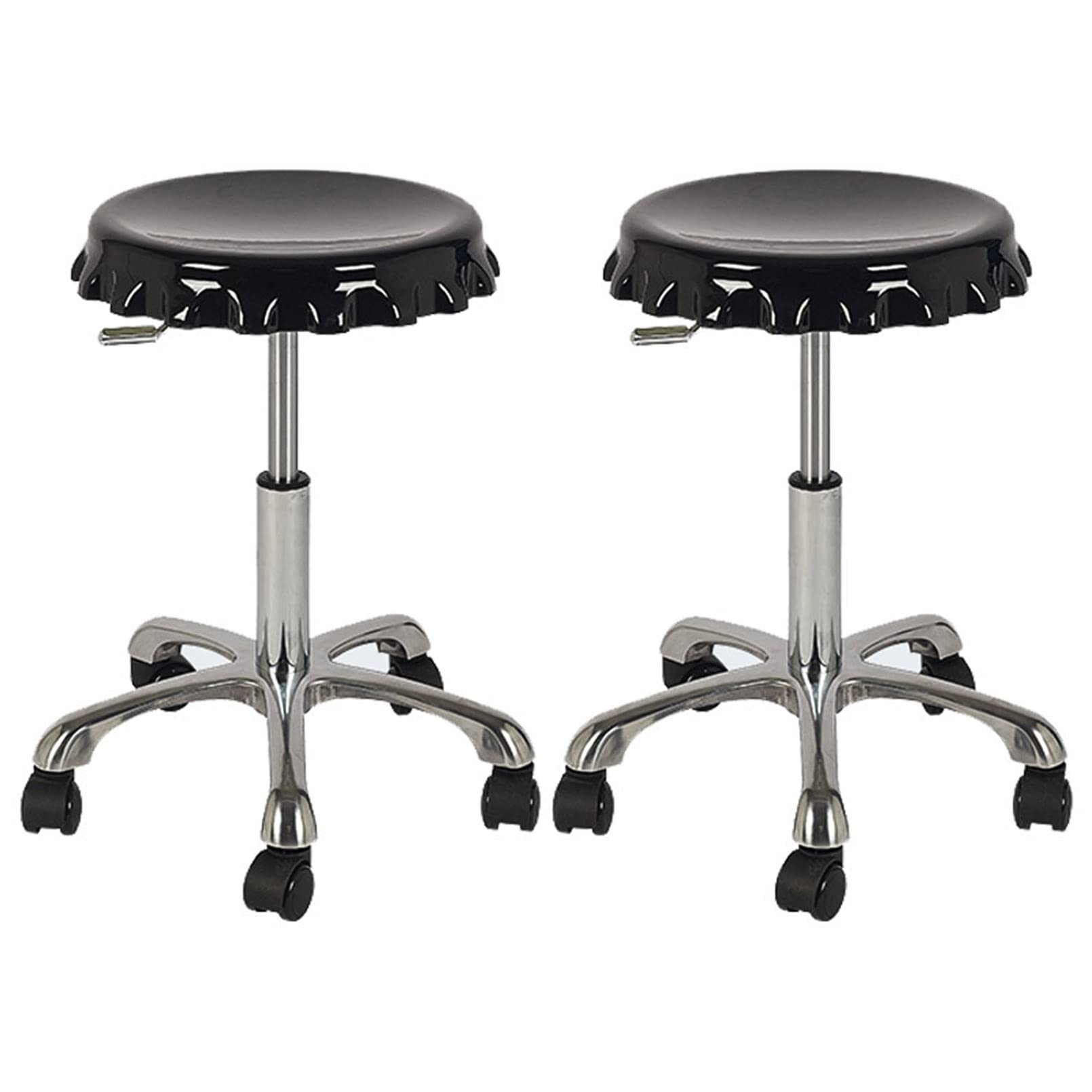 Tabouret de salon réglable avec assise en selle et dossier pivotant