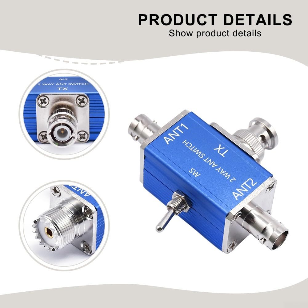 Interruptor de antena coaxial manual de dos vías, 1 entrada, 2 salidas, adecuado para radio aficionada, funcionamiento de amplia frecuencia y características de protección de seguridad al suelo (SL-16