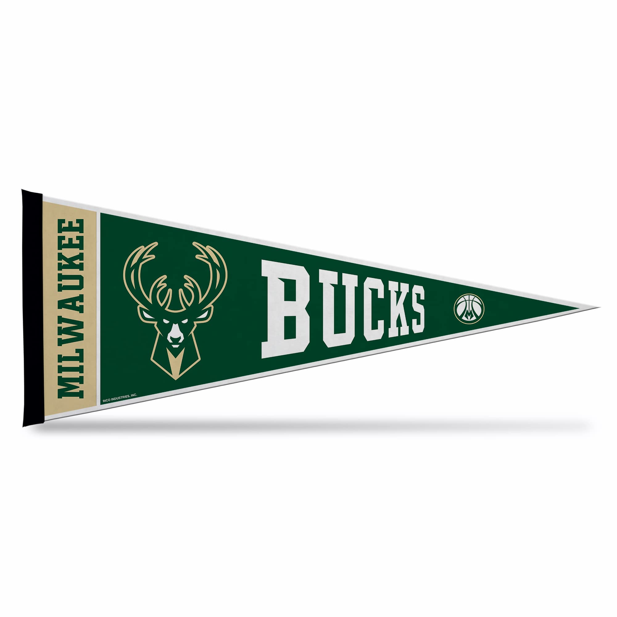 Rico Industries NBA Basketball Milwaukee Bucks Exclusive 12" x 30" Felt Wall Décor Pennant - Great for Home/Bed Room/Man Cave Décor