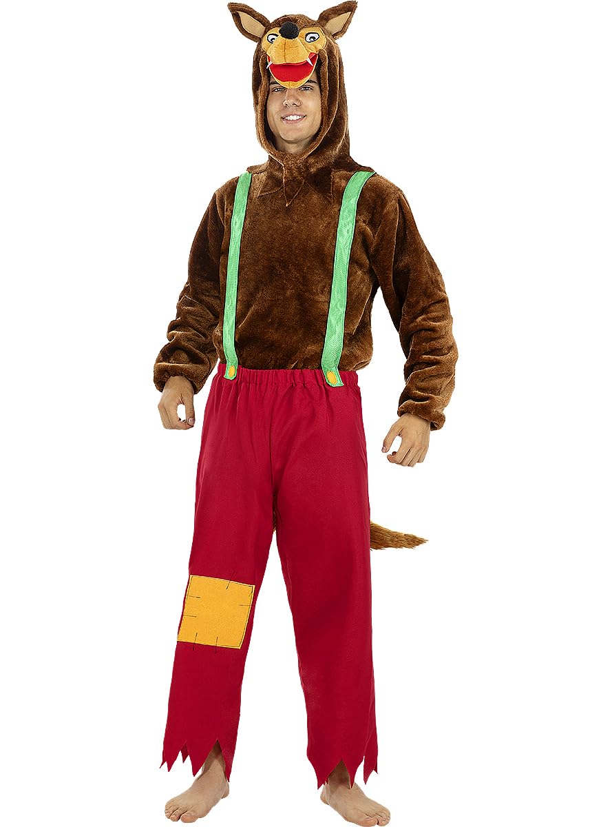 Funidelia | Disfraz de Lobo feroz para hombre y mujer Caperucita, Lobo Feroz, Cuentos - Disfraz para adultos y divertidos accesorios para Fiestas, Carnaval y Halloween - Talla M - L - Marrón