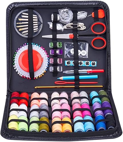 Kit de costura de 126 piezas de alta calidad proveedores accesorios herramientas hilo de coser portátil para adultos, viajero, principiante,