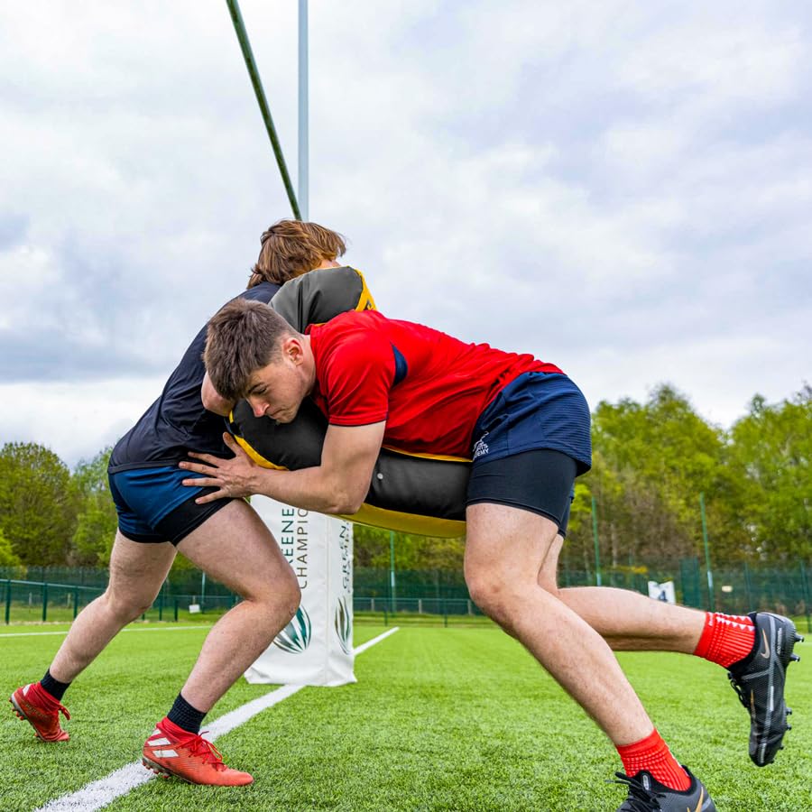 FORZA Podkładki do rugby i rolek - Junior (2 kg) / Senior (5 kg) rozmiary, sprzęt do treningu rugby do czyszczenia/prezentacji piłek/raszania na ladę, torby do rugby w kształcie litery C (Junior)