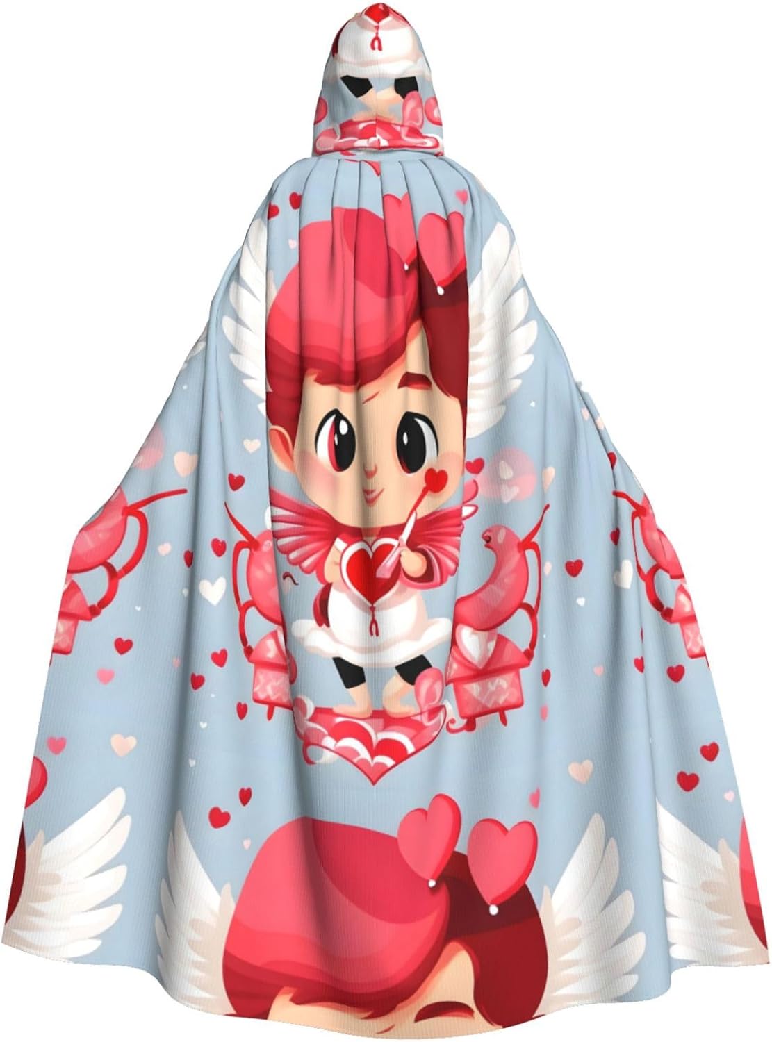 Love Messenger Men Women Halloween Role Play Party Decoration Hooded Poncho Black