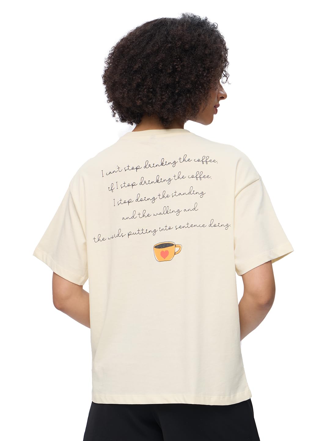 the souled store Gilmore Girls: Coffee Cups Women and Girls Short Sleeves Round Neck Off White Graphic Printed Cotton Oversized T-Shirts-picture-25