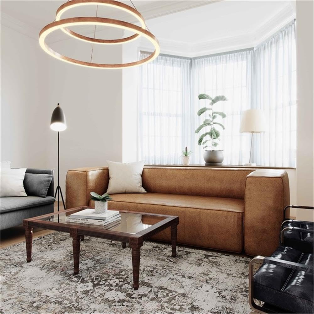Aurora Modern 90" Brown Leather Sofa - TOV Furniture