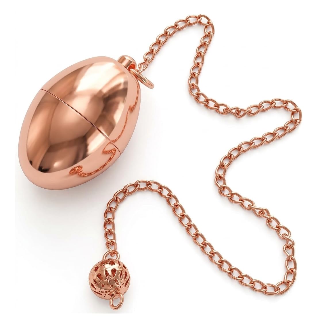 Oval Openable Copper Pendulum for Reiki Healing, Dowsing &amp; Chakra Balancing – Divination &amp; Meditation Tool for Energy Cleansing