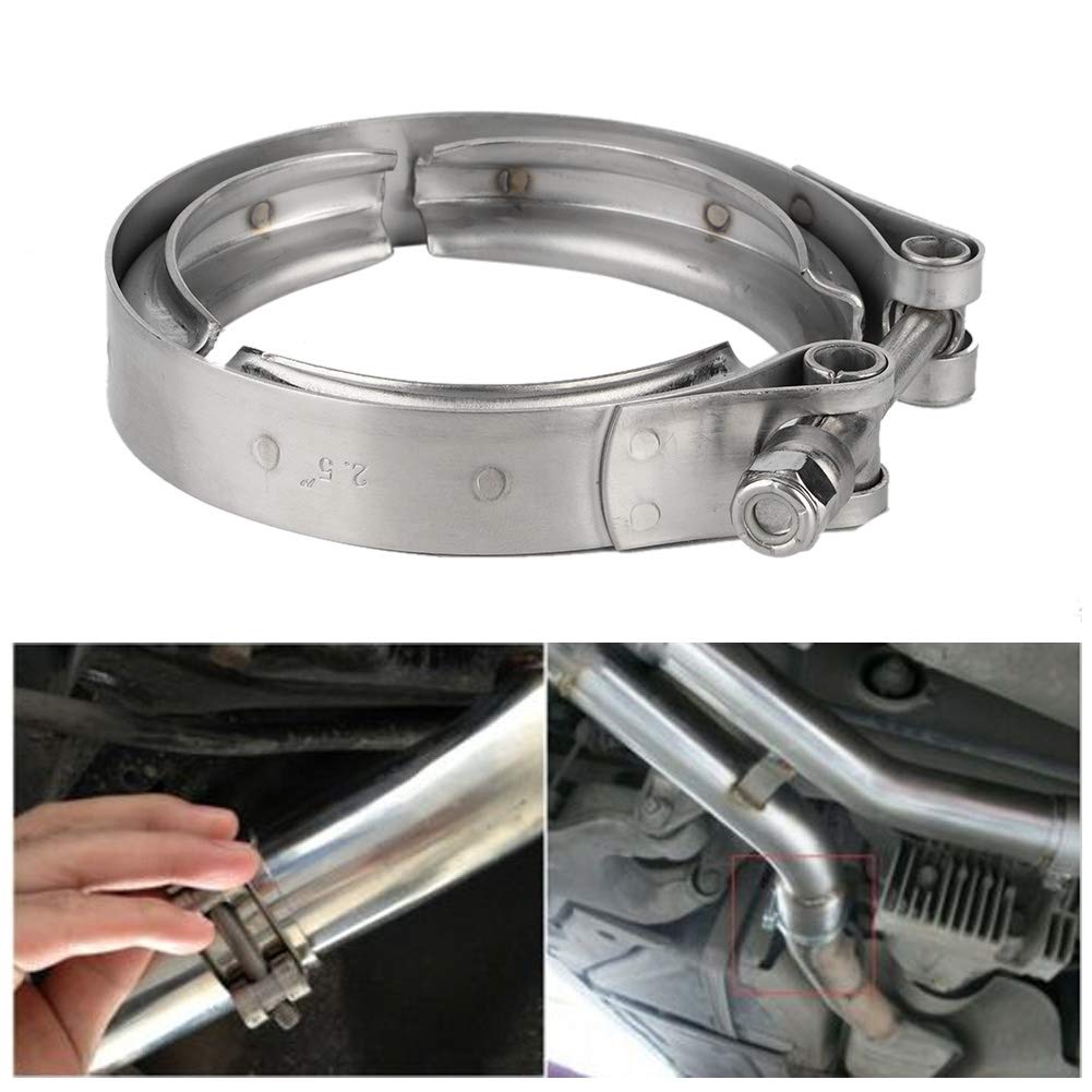 TOPINCN Collier de serrage Turbo, V-Band, Résistant à l'usure, Ajustement Facile, 2,5 Pouces