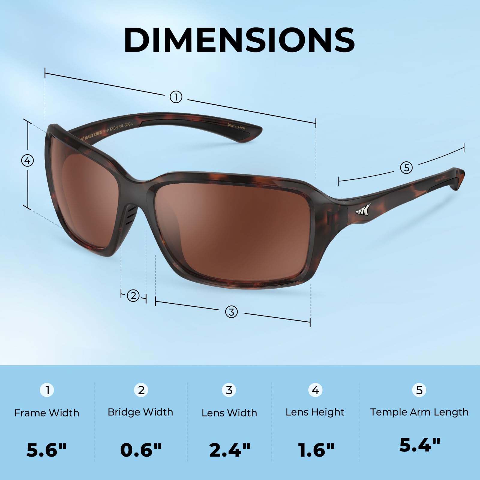 KastKing Alanta Lunettes de soleil de sport polarisées pour femme, idéales pour la conduite, la pêche, le cyclisme et la course, protection UV