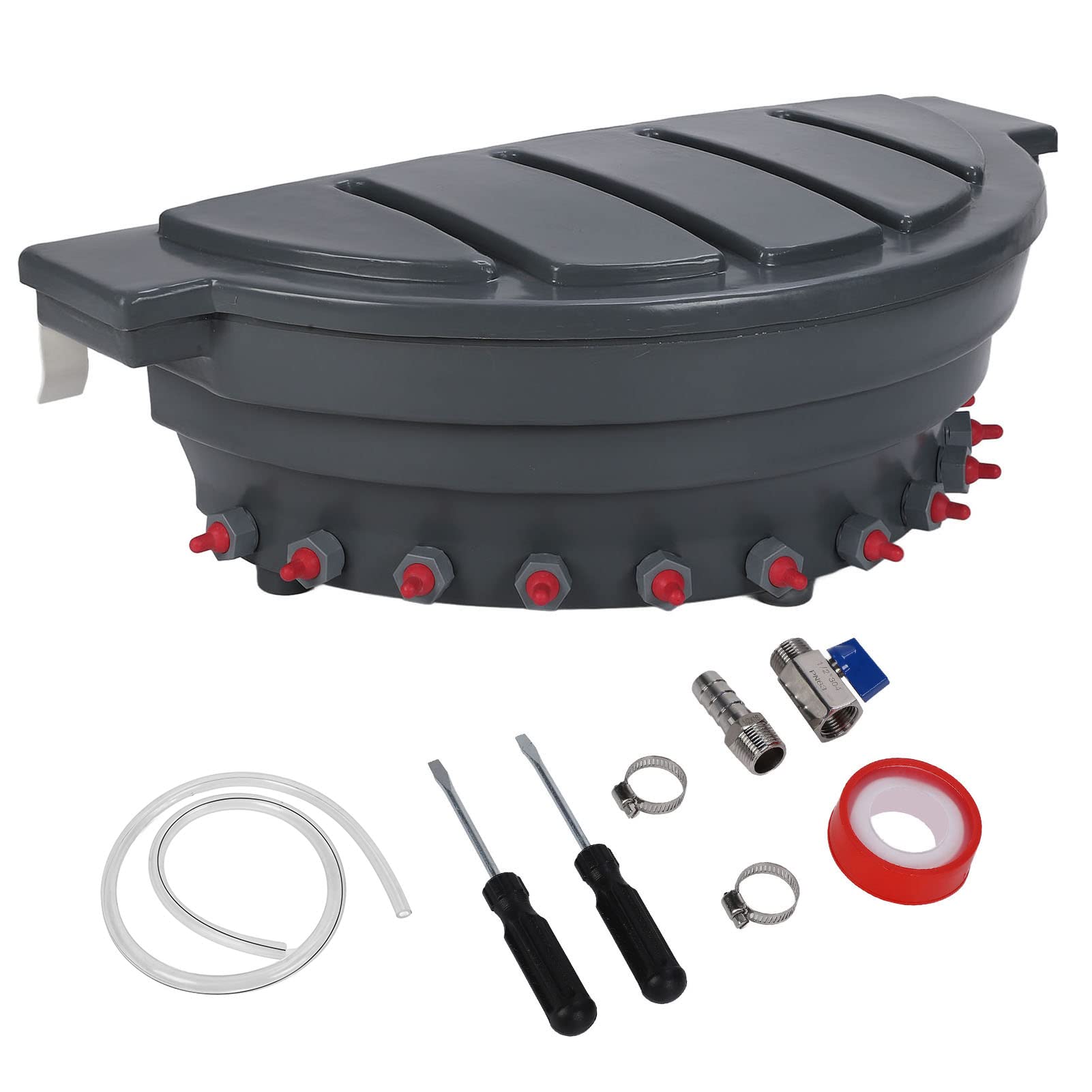 Schafmilch-Futtereimer |Milchfass mit 12 Nippeln und großem Fassungsvermögen für Lämmer/Kälber/Esel |Robustes Polyethylen-Design mit verstellbarem Rahmen |Einfaches