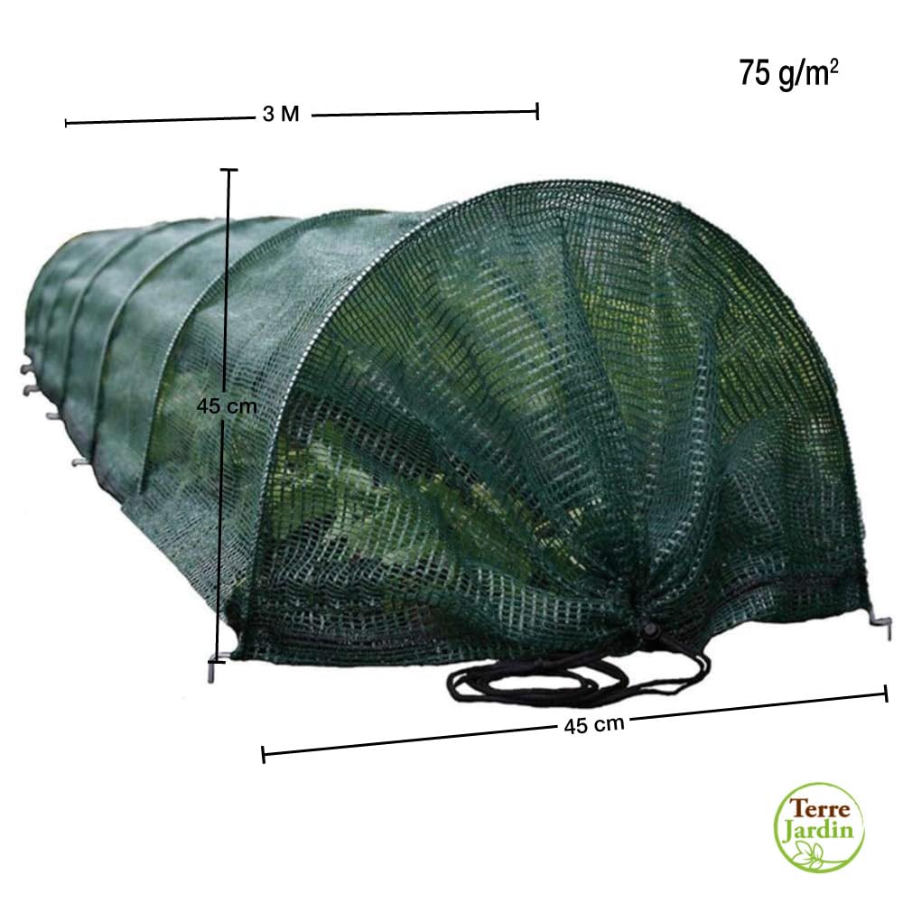 Tunnel de Jardin Ombrage Accordéon 300x45x45 cm - Anti-Nuisibles et Réglable