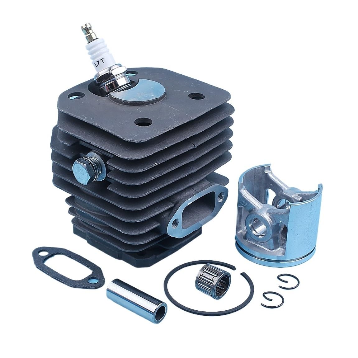 Kit de pistón de Cilindro de 48 mm y cojinete de Pasador de 12 mm for Motosierra 262XP 262 261, Repuesto de Junta de Escape.