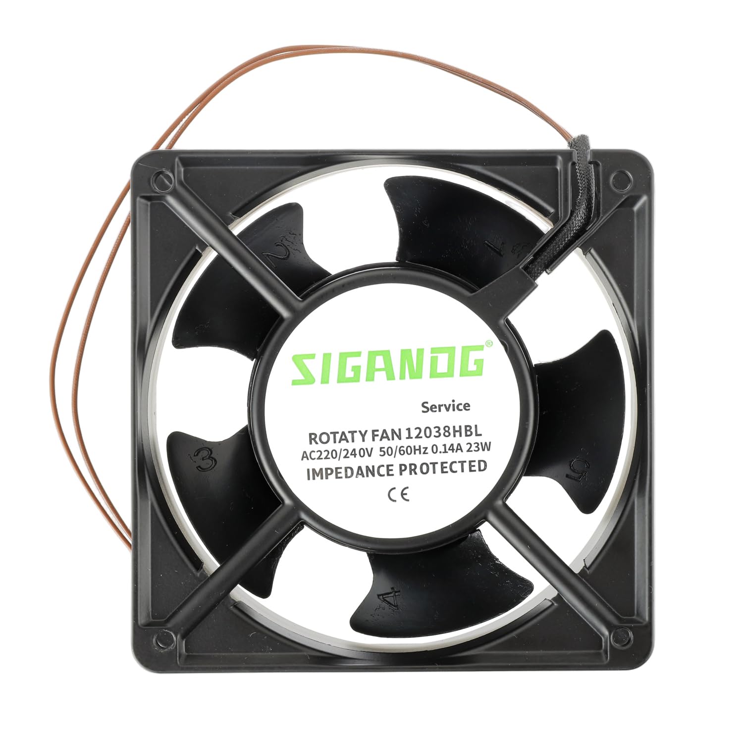 SIGANDG Ventilador fan axial 120x120x38 mm, Ventilador de estufa, alta temperatura, de aspas metálicas, para cassette de chimeneas insertable