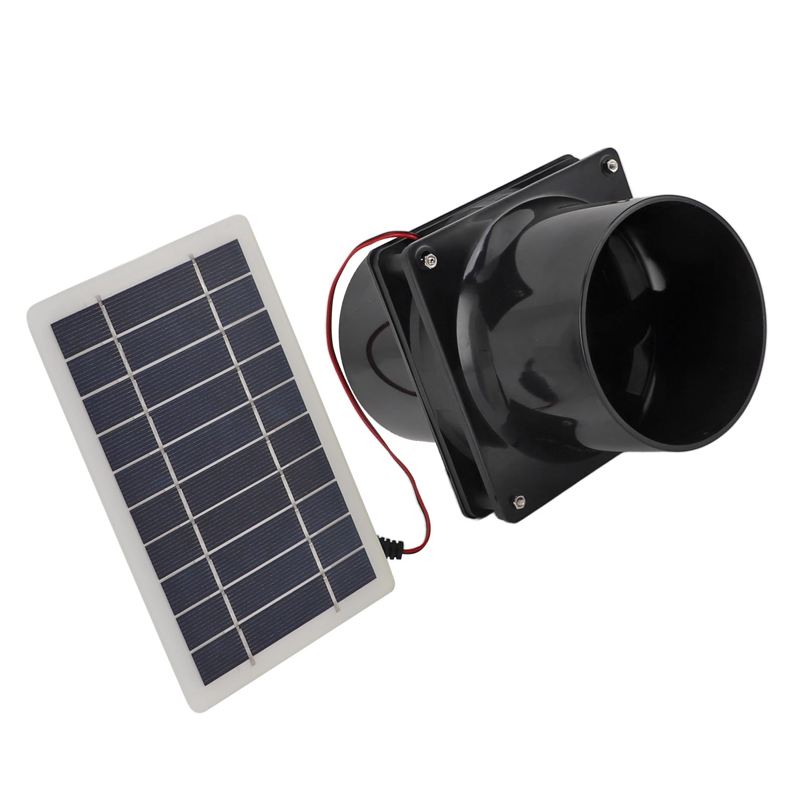 Jeanoko Ventilateur D'extraction Solaire 10 W 12 V pour Tuyau Rond avec Panneau Solaire ABS