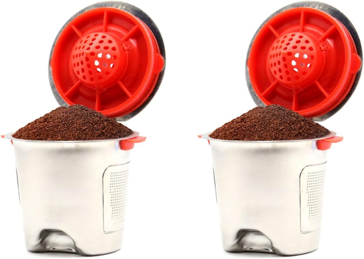 TAOGG 2 Piece Reusable Coffee Filters Stainless Steel for New Keurig 2.0, K200, K300, K400, K500,K560 Series of Machines