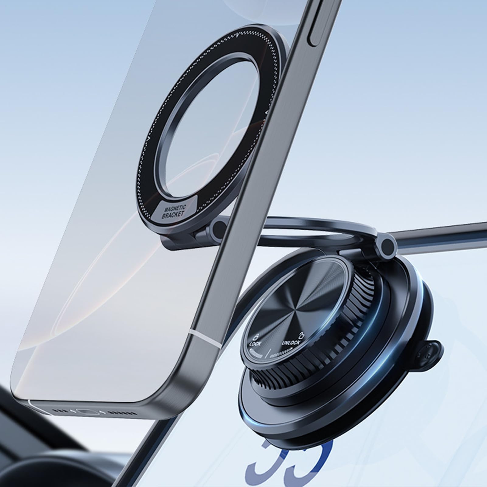 Porta Teléfono Magnético Para Coche Almohadilla Plegable Compacta Ajustable