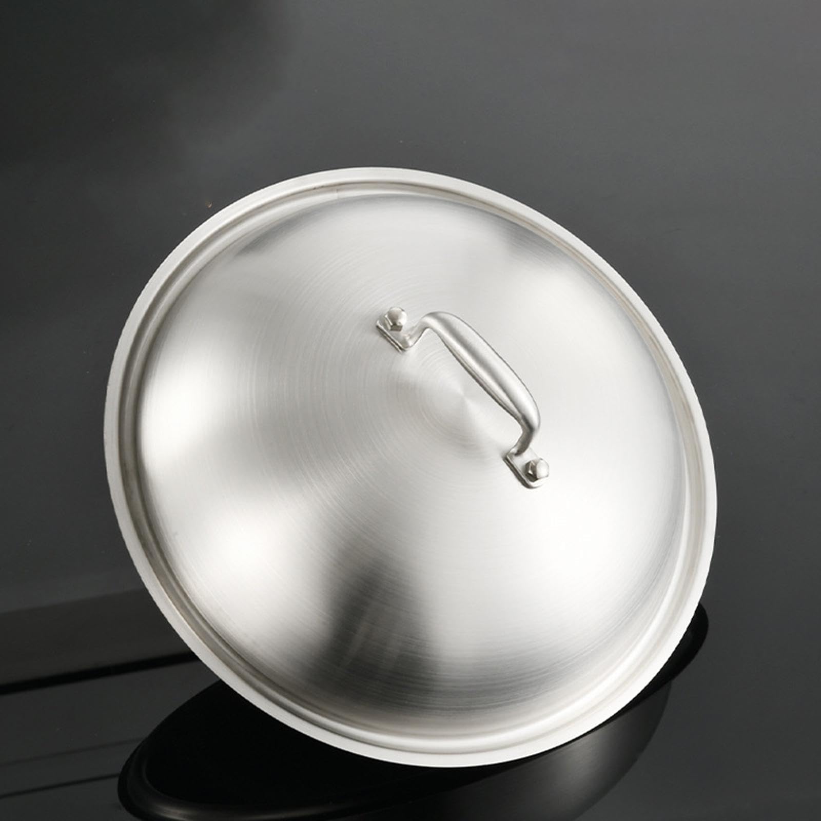 Qectial Tapa de Acero Inoxidable Universal Cubierta para Sartén Olla Superficie Pulida Antirayaduras Apta para Lavavajillas Adecuada para Fiestas y, 28 Cm de Diámetro