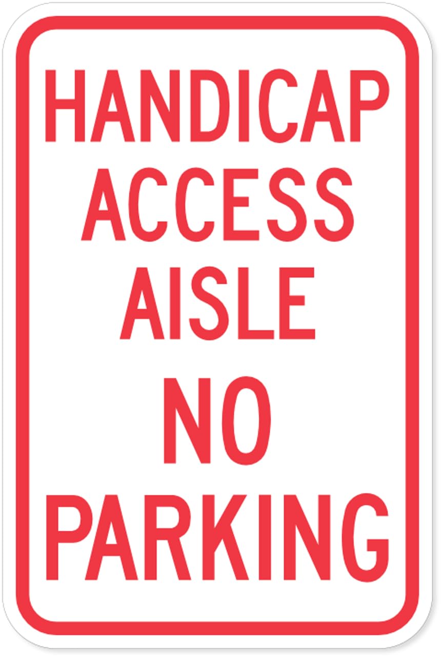 Tin sign vintage Handicap access aisle - No Parking Plaque Poster for Bar Pub Beer Home Garage Man Cave Wall Decor 12x8 Inch