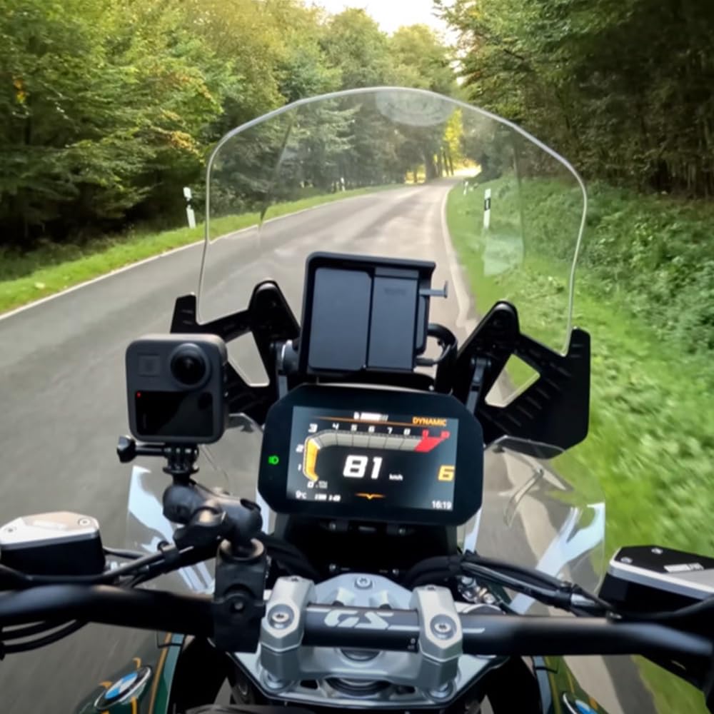 Parabrisas de Motocicleta Deflector Lateral de Viento Spoiler Fly Screen Parabrisas Panel Deflector de Viento para BMW R1300GS R 1300 GS 2024- (Negro)