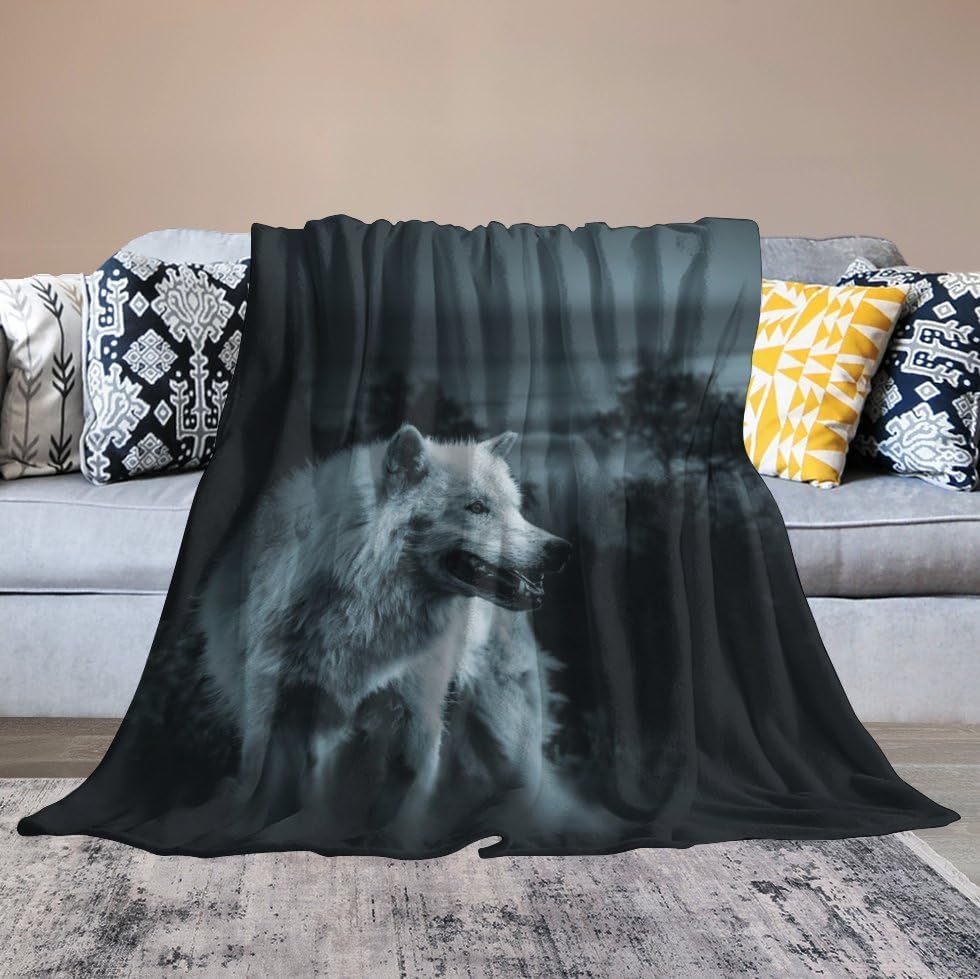 狼 荒野の王 ソファブランケット暖かい毛布を投げますソファブランケット装飾ホームィスホテ用