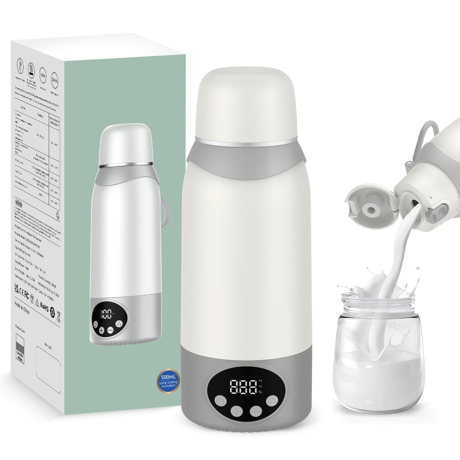 FUNYKICH Calienta Biberones Portátil 500ml 2-3min de Calentamiento