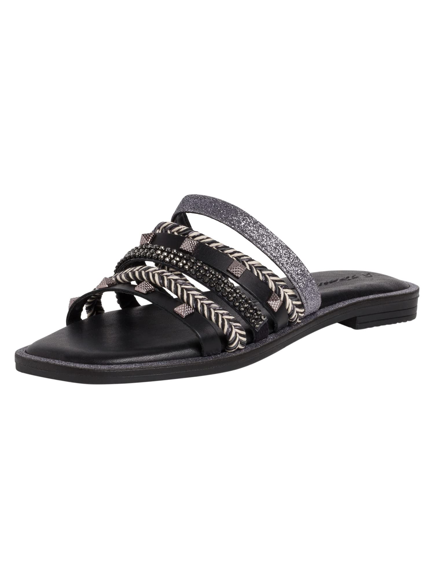Tamaris Women's 1-1-27117-20 Loafer Flat, Black Multi, 7.5 UK