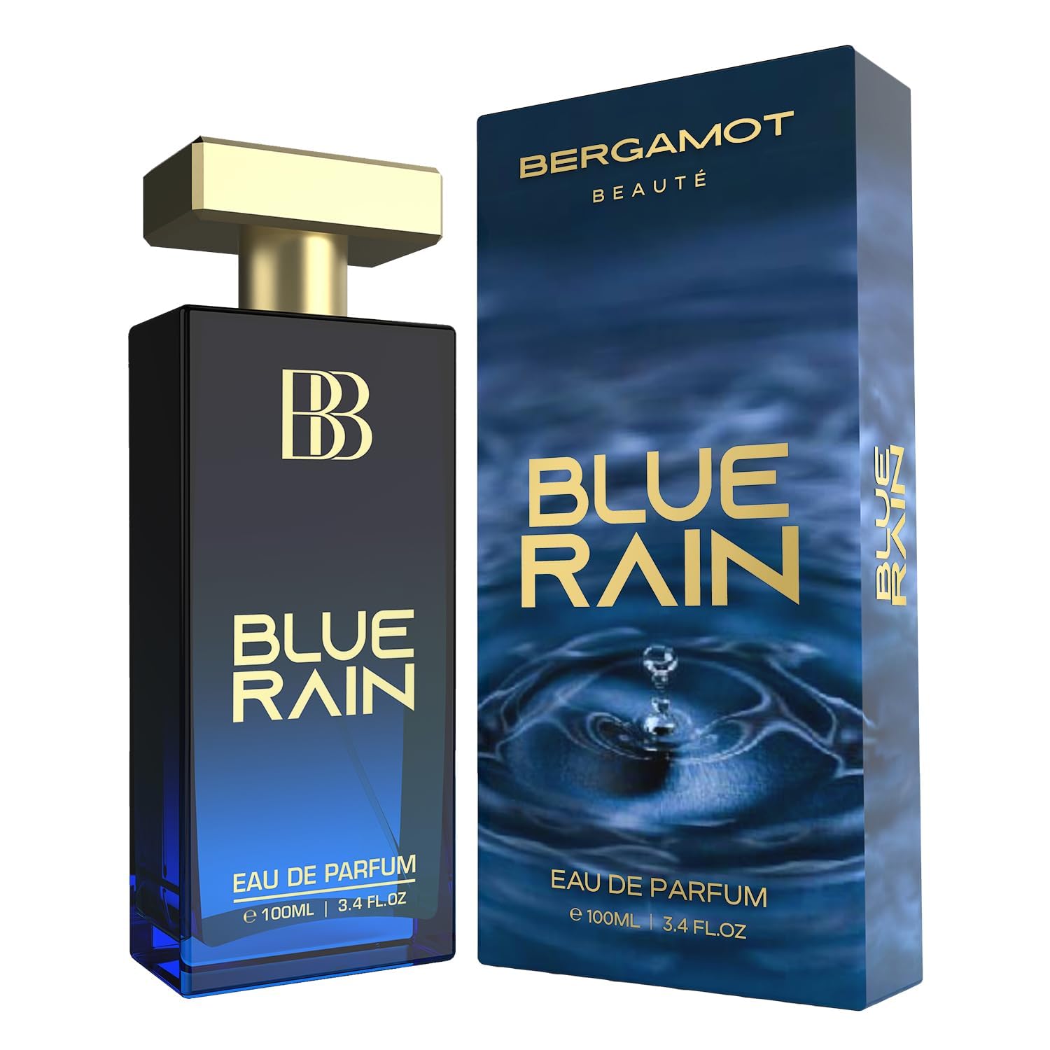 Bergamot Beaute Blue Rain Eau De Parfum Men, 100ml | Long Lasting Perfume for Men | Premium Luxury Fragrance Scent | Valentines Day Gifts for Men with Aquatic and Musk | Long Lasting Smell