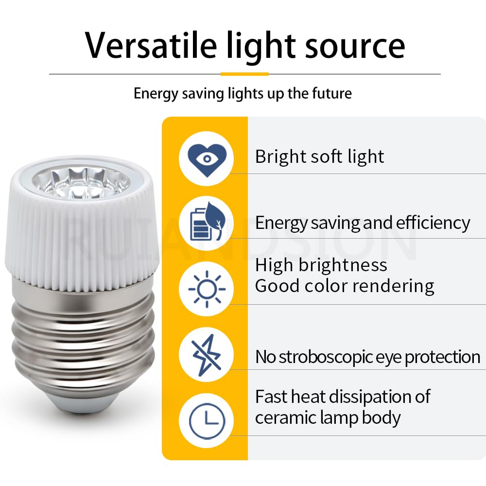 Ruiandsion dimmbarer E27 COB LED Spotlight 2W 4000K AC220-240V 10er-Pack | Hitzebeständiges Keramikgehäuse, flimmerfrei, augenfreundlich, ideal für Heim & Gewerbe, 10er-Pack