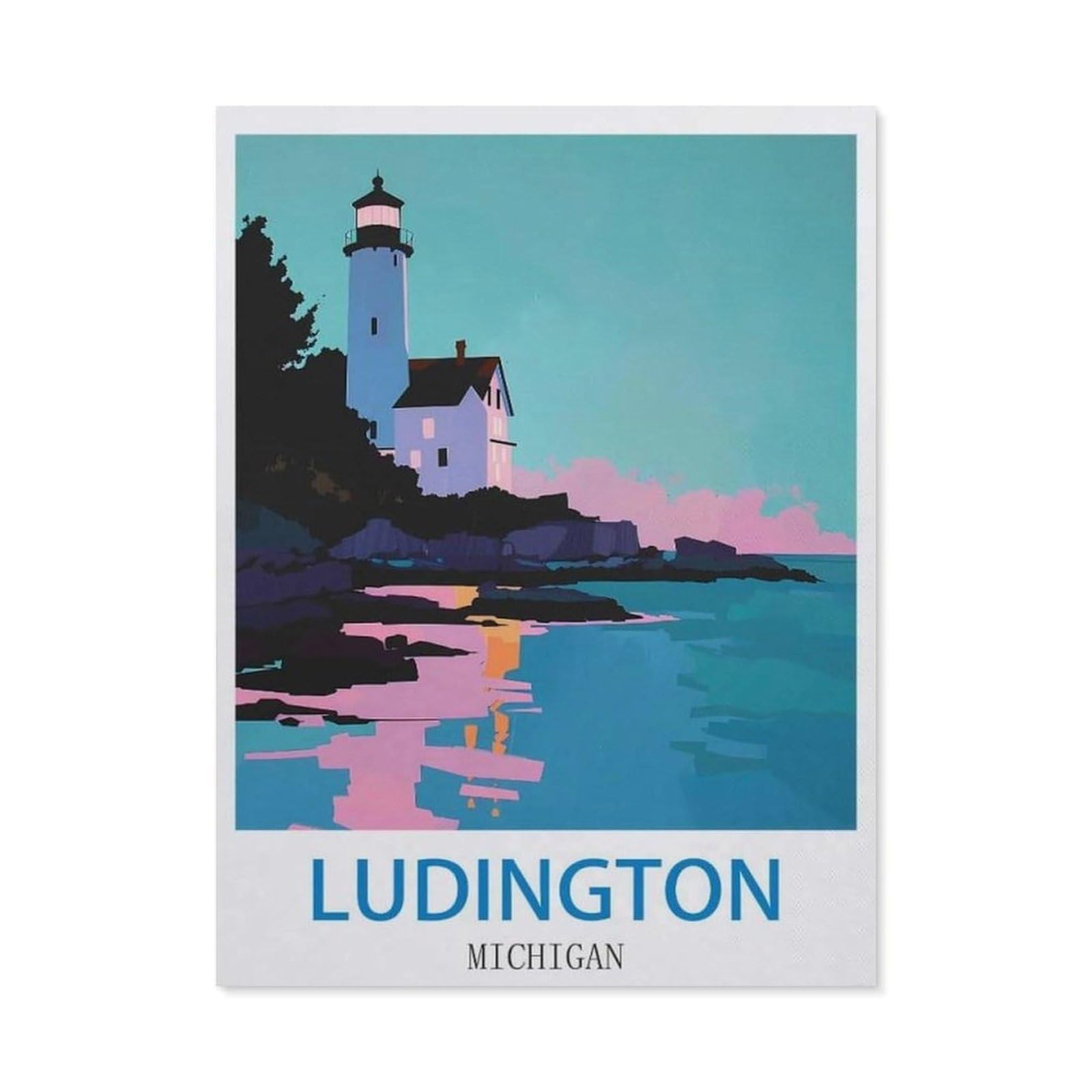 BEAYODKP 5D Diamond Painting，Ludington Michigan（40 x 50 cm）