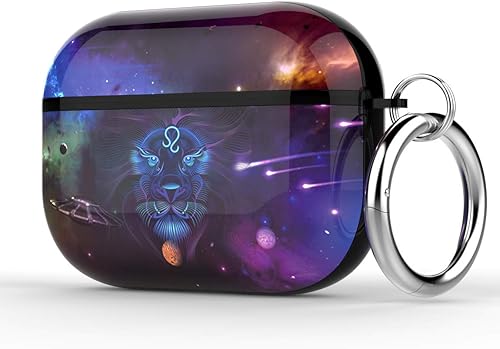 Funda para Apple Airpods Pro, brillante Airpod 3, a prueba de golpes, con hebilla redonda, con carga inalámbrica (Leo)