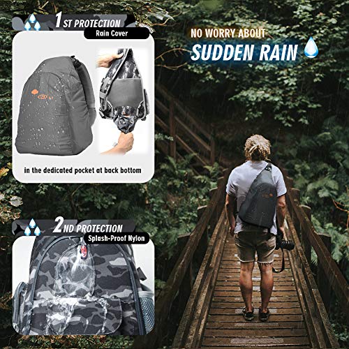 Mochila de cámara impermeable con funda para lluvia camuflaje miniatura 4
