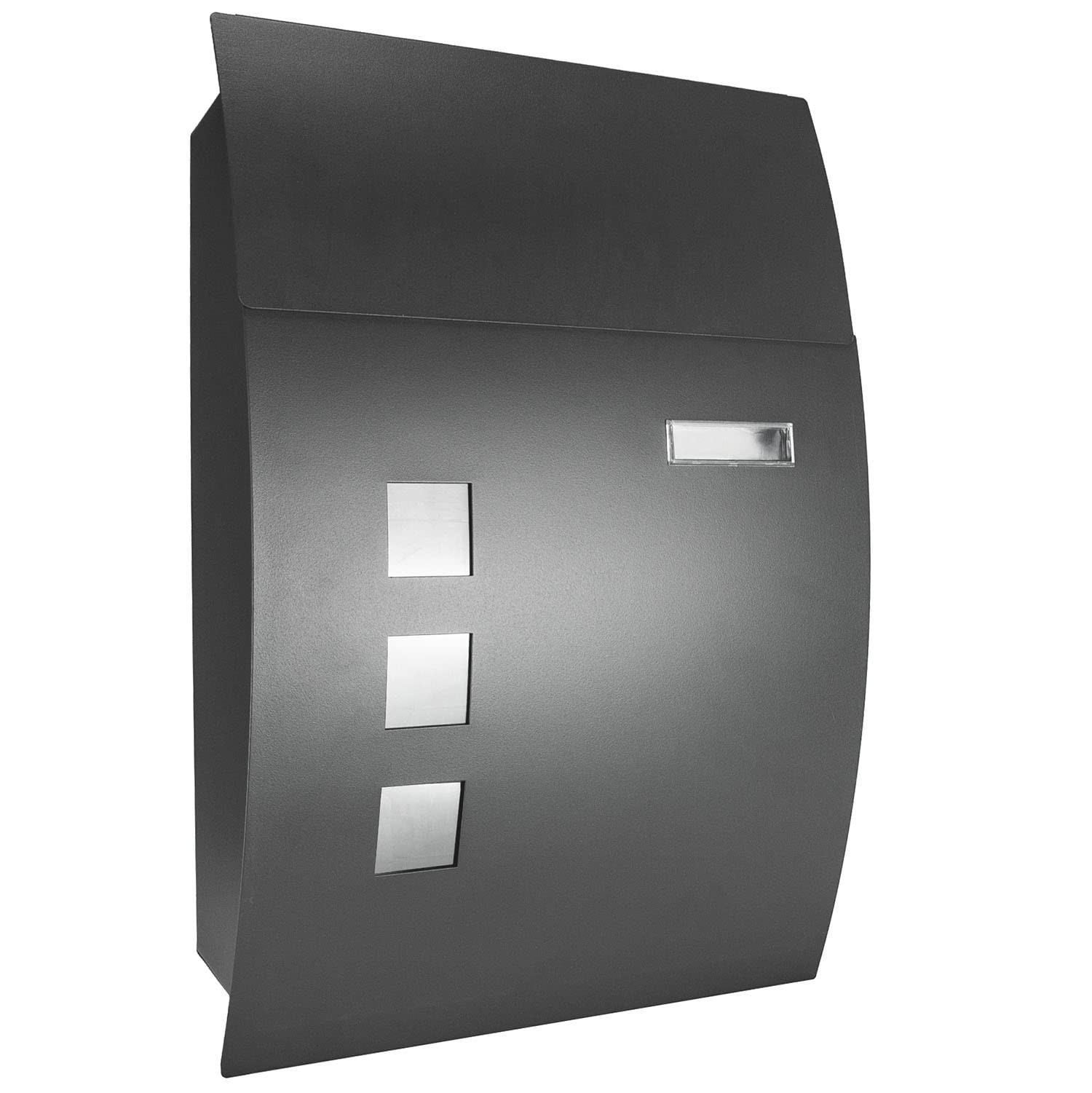 TekBox Mailbox Large Steel Wall-Mounted Parcel Post Letter Box with Keys (Curved Mailbox)