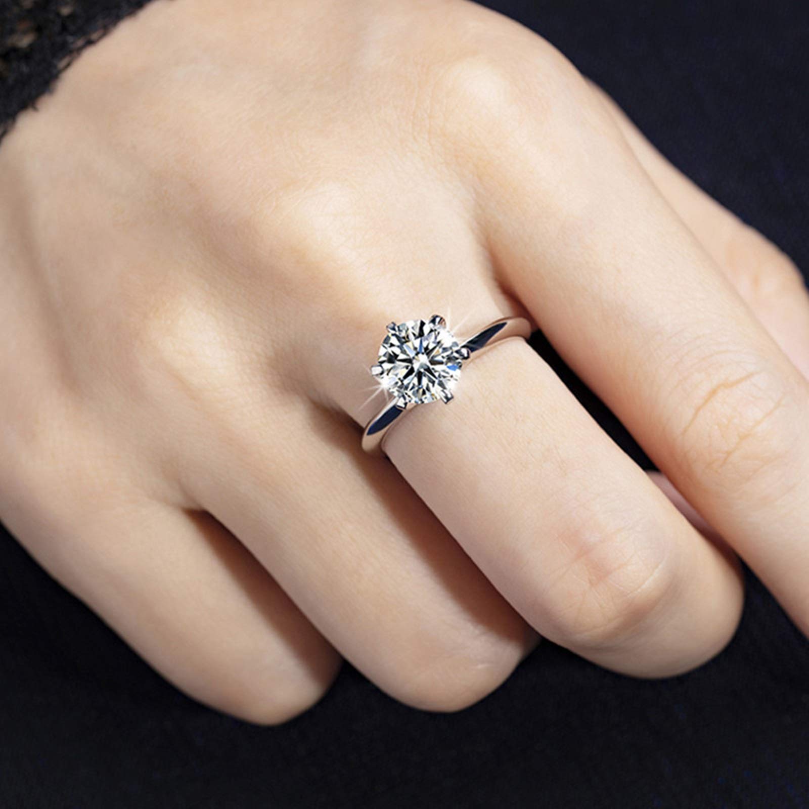 Damskie obrączki ślubne 18-karatowe 6 mostów ustawienie mostka moissanit białe złoto pierścionek ślubny z diamentem, S 1/2, colore: 1.5ct, cod. BSLWFNZ4758