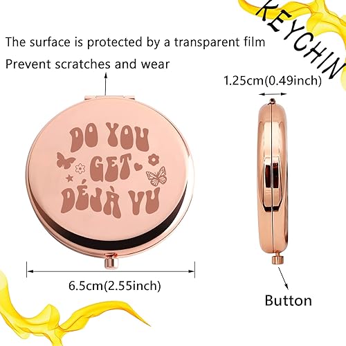 Miniatura 2 de KEYCHIN Espejo de bolsillo para álbum agrio regalos para fanáticos de Rodrigo texto en inglés Do You Get Deja Vu Sour Song espejo de maquillaje