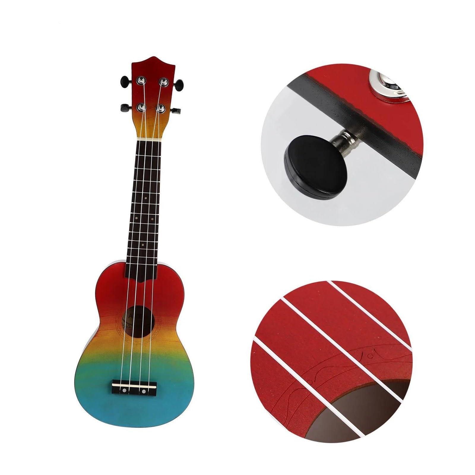 Ozdoby na instrumenty muzyczne 21 calowe drewniane ukulele dla początkujących polerowane instrumenty muzyczne