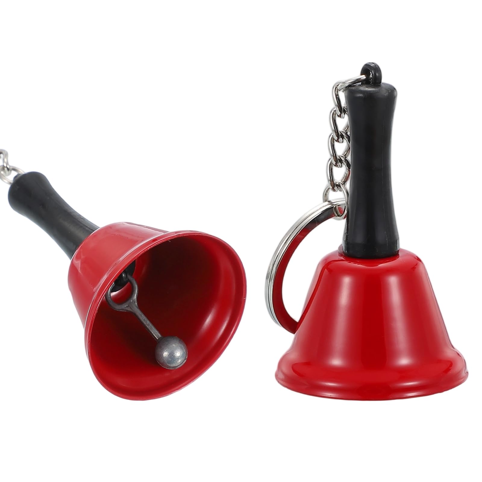 PATIKIL 2 PCS Mini Hand Bell, Call Bell Small Pet Collar Bells Keychain Cute Bulk Loud Jingle with Keychain for Dog Collar Pendant Wedding Christmas Decoration Gifts Prayer, Red — image 1