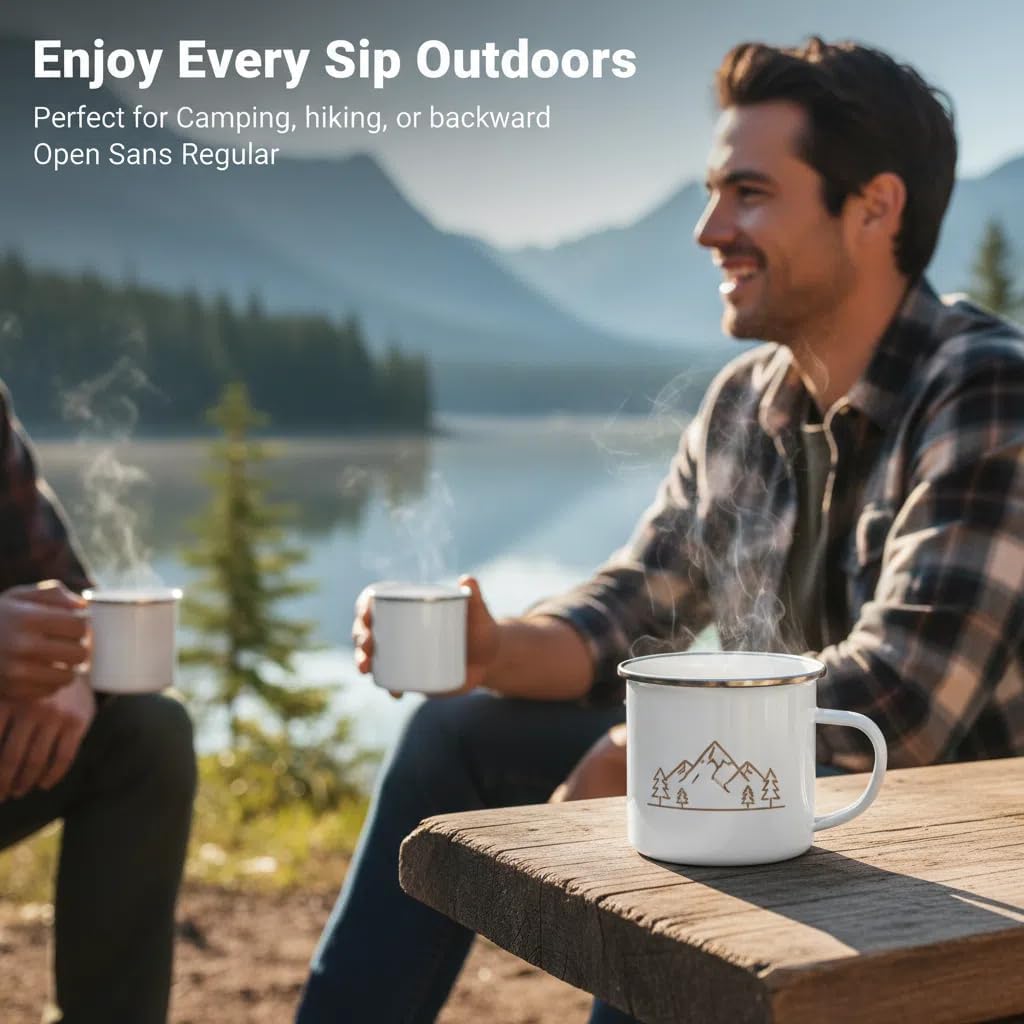 4 Pcs Sublimation Blank Enamel Mug with Silver Rim Camping Travel Coffee Metal Mug 12 oz Can be used as a gift for Christmas Thanksgiving Mother's Day Father's Day - Image 3