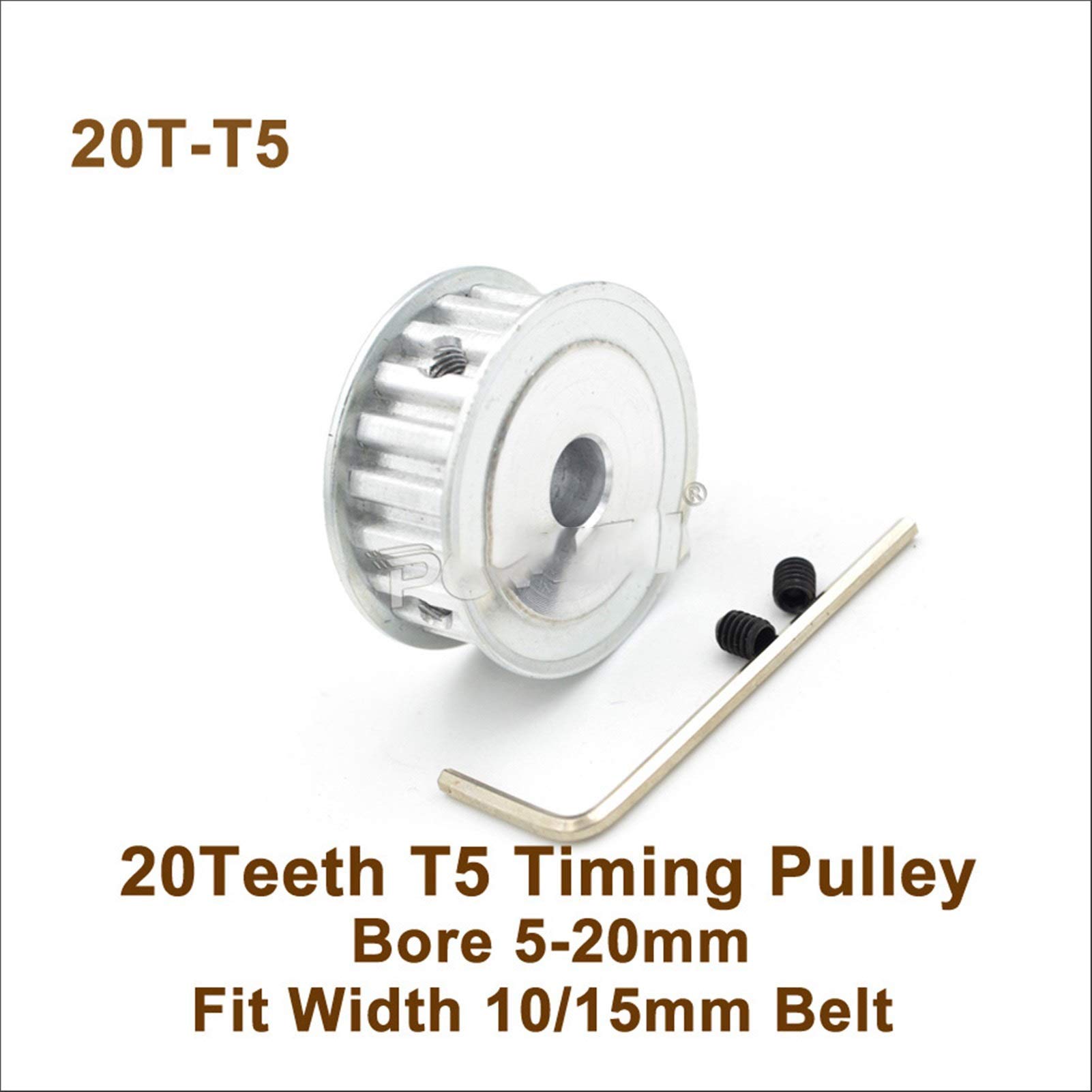 Puleggia di distribuzione HTD5M, puleggia tendrice 15T/16T/18 denti tipo AF, foro 5/6/8/10/12/15mm, larghezza cinghia 10/15/20/25mm, parti stampate in 3D 5GT  13