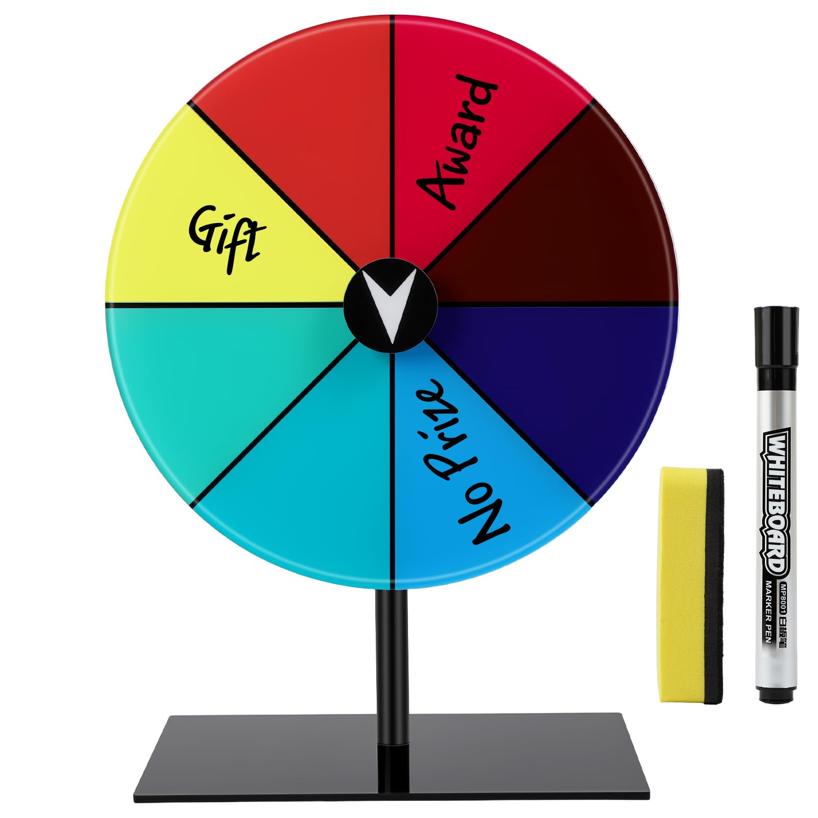 NONSTOP 8 Inch Spin Wheel Prize Wheel, Heavy Duty Base with Stand, Table Prize Wheel Spinner for Trade Shows, Carnivals & Home Games (8 Inch)