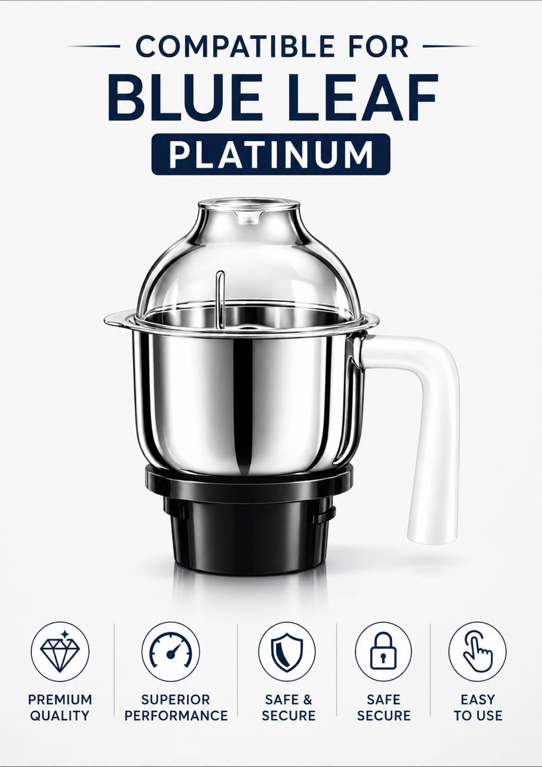 100% Compatiable (500 ml) Mixer Jar | Compatible with Preethi Blue Leaf Mixers | Chutney & Grinding Jar | Durable Stainless Steel Blade |1 Year Warranty (500 ml) — Amazon image 4