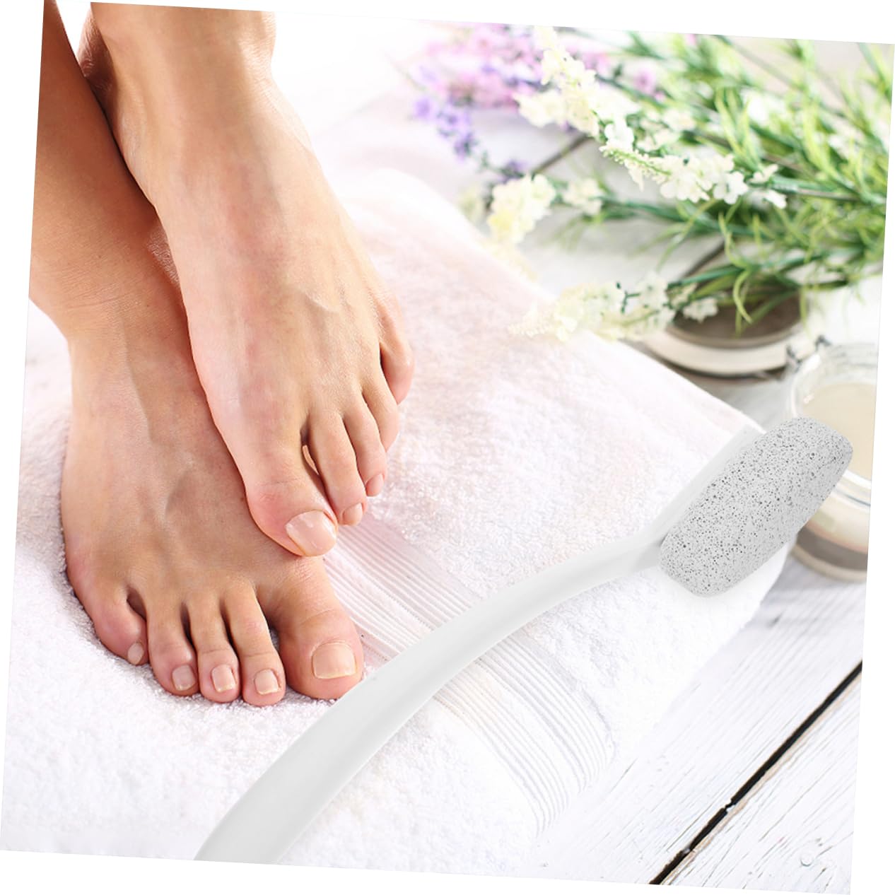 BESTYASH 2 Pezzi Pietra Pomice Manico, Rimuovi Calli per Piedi Portatile in Abs, Delicata e Sicura per Pedicure a Casa