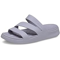 Crocs Getaway Sandali bassi da donna, con cinturino, colore malva, taglia 38, Nebbia Malva, 37, 38 EU