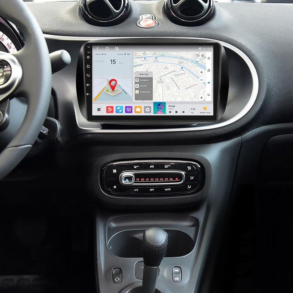 Autoradio Android da 9 pollici per Mercedes Smart Forfour Fortwo 453 2014-2022, schermo touch screen wireless, Radio Fortwo 453 Bluetooth Carplay Android Auto 2 DIN con telecamera di retromarcia