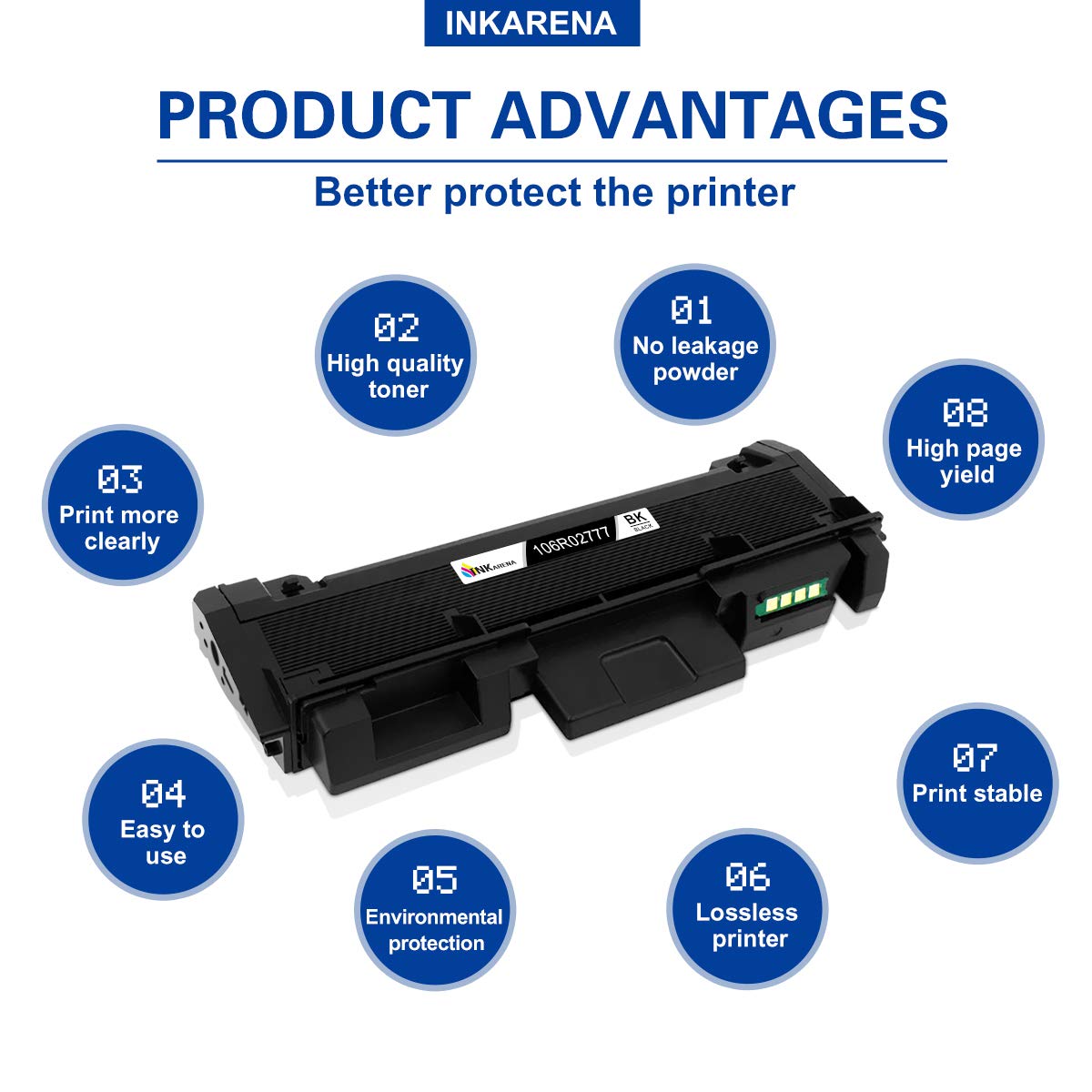 Toner Compatible Xerox Noir - Référence 106R02777/106R2777, Marque NOPAN-INK, Pack De 2