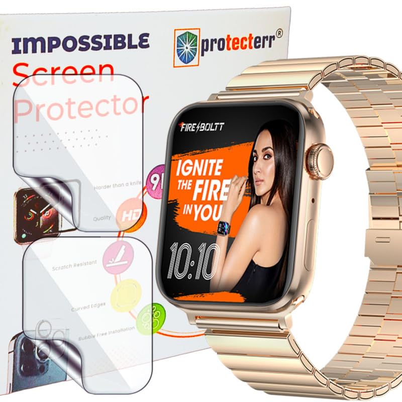 Image of Screen Protector Guard For Fire Boltt Visionary Ultra (1.78 inch inch) Smartwatch (2 pack) - 9H Hardness, Unbreakable (NOT A TEMPERED GLASS)