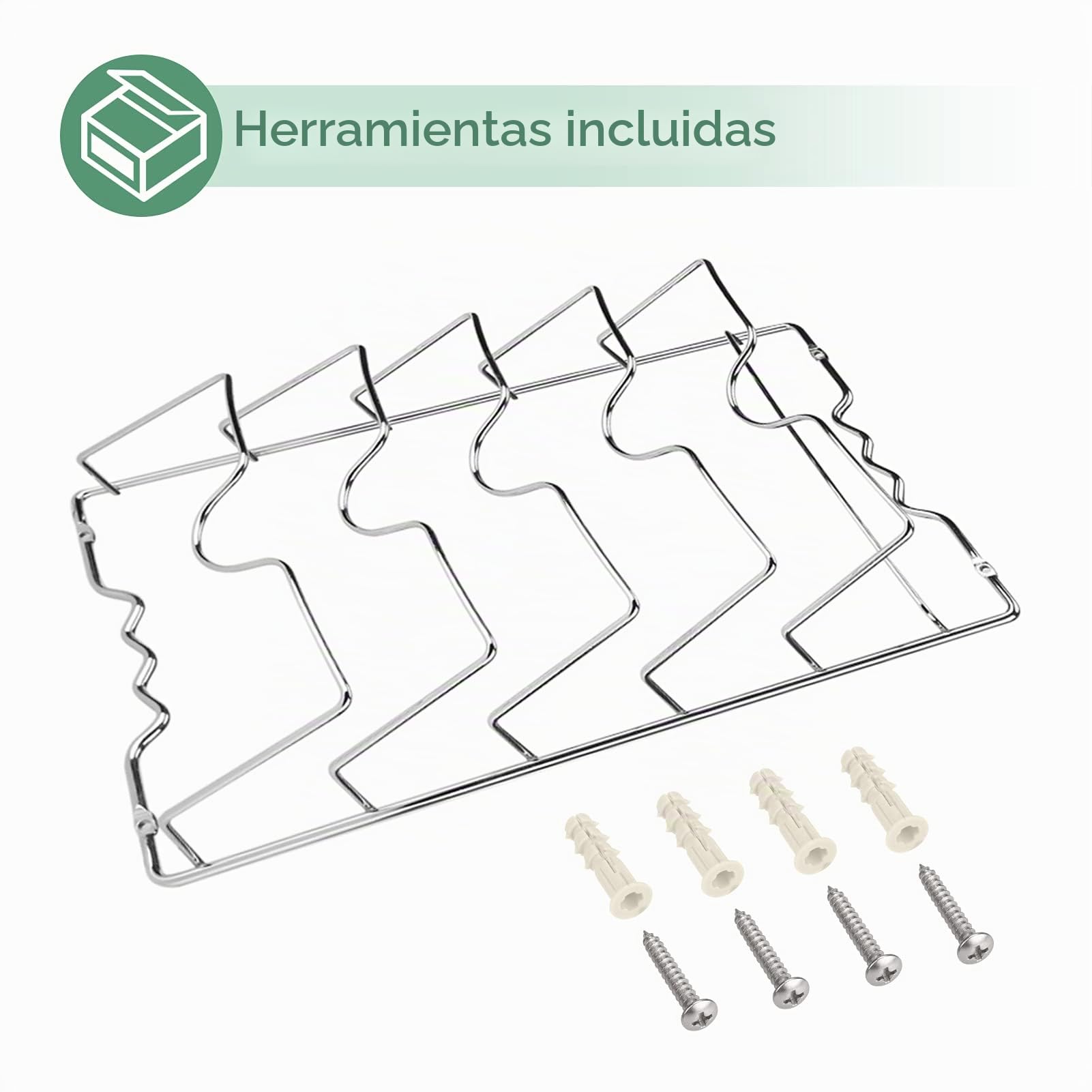 Wakects Porta tapas de cocina para colgar, porta tapas verticales de acero inoxidable, 5 tapas, soporte para ollas de metal, para ollas y vajillas, 40,7 x 25,7 x 7,5 cm