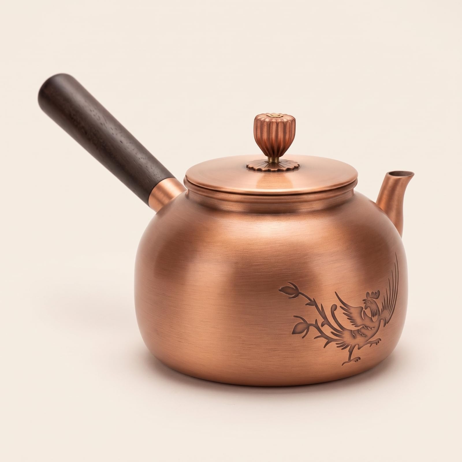Tetera Cobre Tetera con Mango Hervidor para Aficionados Al Té, Fu Zhu 06C