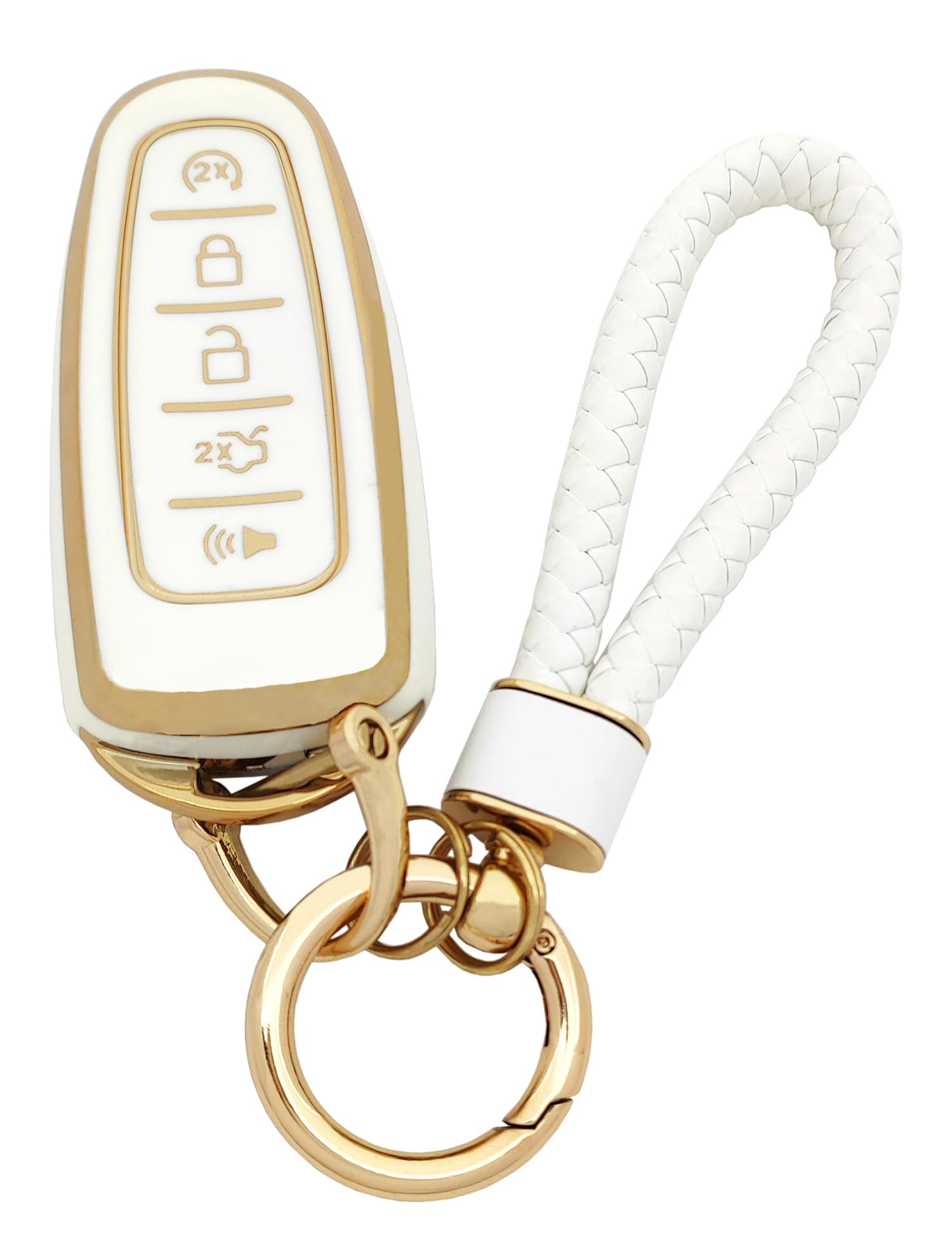 Arruweer Key Fob Cover Fit for Ford C-Max Edge Escape Expedition Explorer Flex Focus Taurus Lincoln MKS MKT MKX Navigator Keyless Entry Key Fob