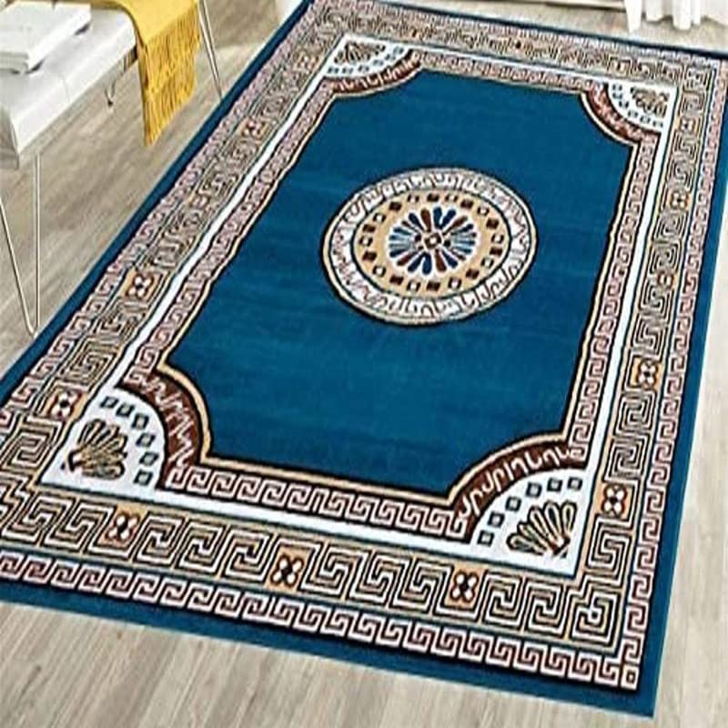 Image of Home Decore Acrylic Carpet for Your Living Room & Drawing Room Aywhere in Your Home (180X240 Blue Colour)- 6x8 Feet