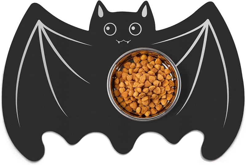 Tapete para Alimentação de Cães e Gatos Antiderrapante com Design de Morcego Petsinurarea – 59,94 x 39,88 cm