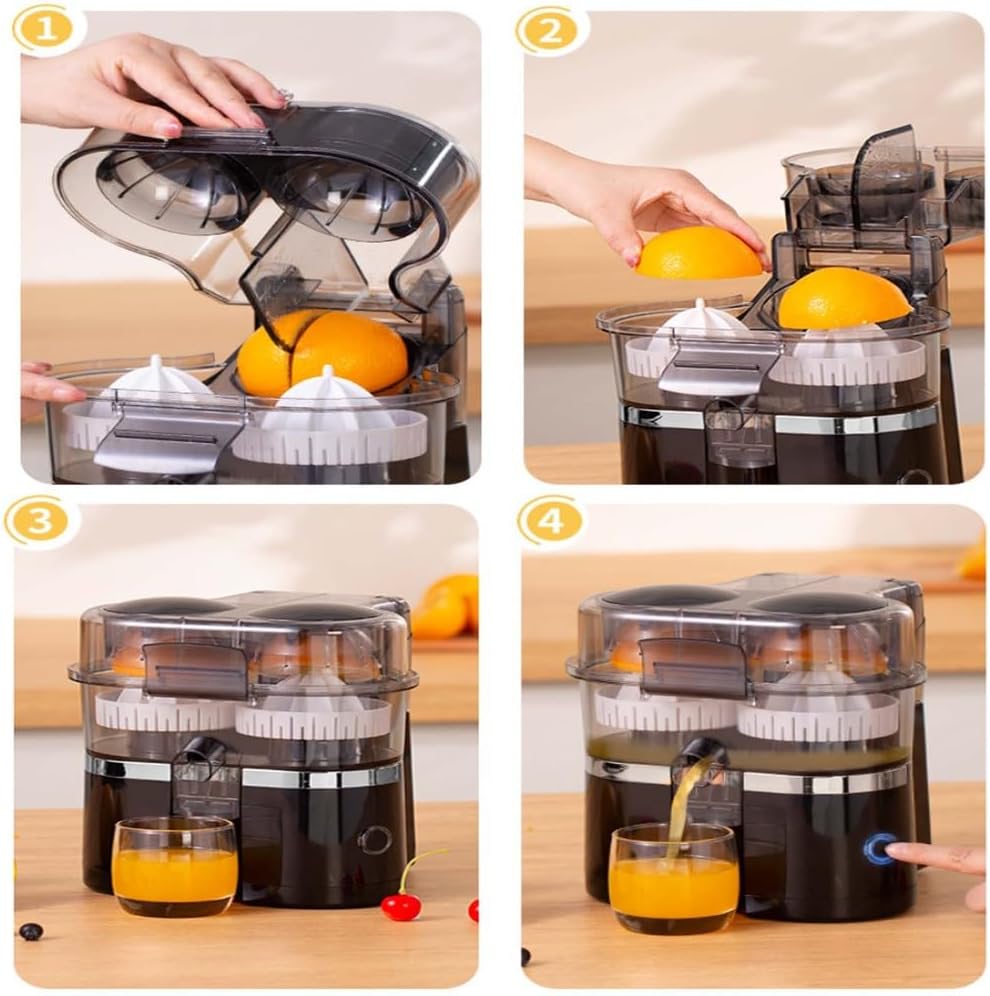Electric Citrus Juicer, Automatic Juicer Machine, Cold Press Juicers Machines with Lift Rotation Mechanism, Dual Large Diameter, 18000 RPM Speed, for Oranges, Lemons